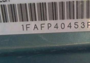 VIN prefix 1FAFP40453F4