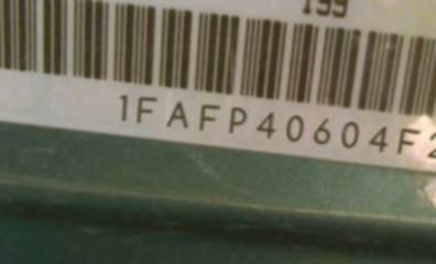 VIN prefix 1FAFP40604F2