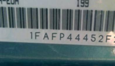 VIN prefix 1FAFP44452F2