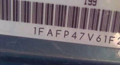 VIN prefix 1FAFP47V61F2