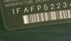 VIN prefix 1FAFP52234A1