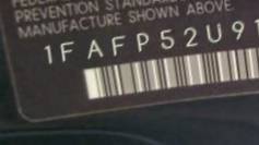 VIN prefix 1FAFP52U91A1