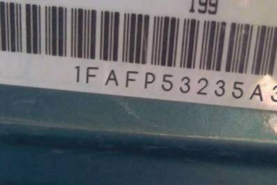 VIN prefix 1FAFP53235A3