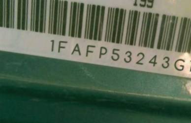 VIN prefix 1FAFP53243G1
