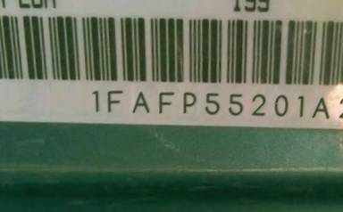 VIN prefix 1FAFP55201A2