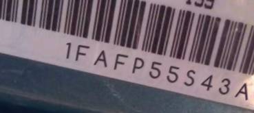 VIN prefix 1FAFP55S43A2