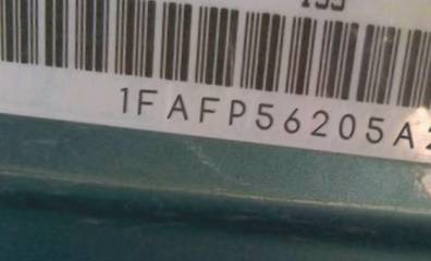VIN prefix 1FAFP56205A2