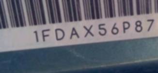 VIN prefix 1FDAX56P87EA