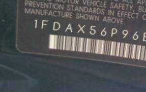VIN prefix 1FDAX56P96EC
