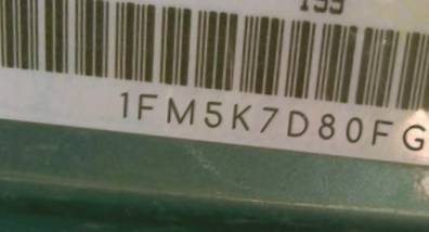 VIN prefix 1FM5K7D80FGB