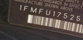 VIN prefix 1FMFU17525LF