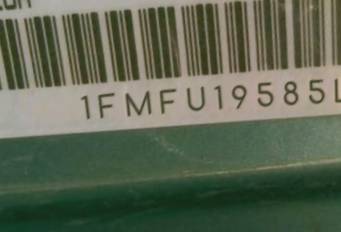 VIN prefix 1FMFU19585LB
