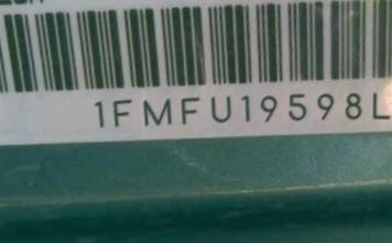 VIN prefix 1FMFU19598LA