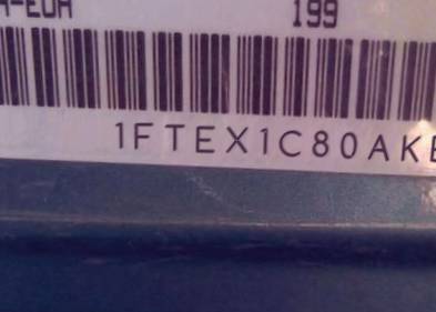 VIN prefix 1FTEX1C80AKE