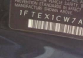 VIN prefix 1FTEX1CW7AKA