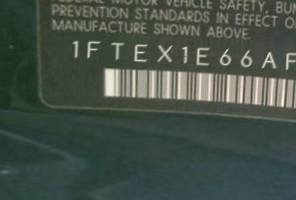 VIN prefix 1FTEX1E66AFB