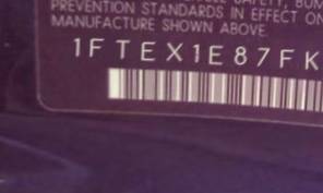VIN prefix 1FTEX1E87FKE