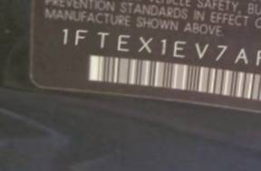 VIN prefix 1FTEX1EV7AFC