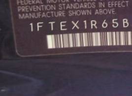 VIN prefix 1FTEX1R65BFD