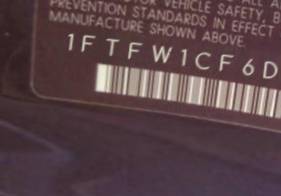 VIN prefix 1FTFW1CF6DFC