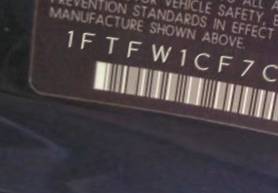 VIN prefix 1FTFW1CF7CFC