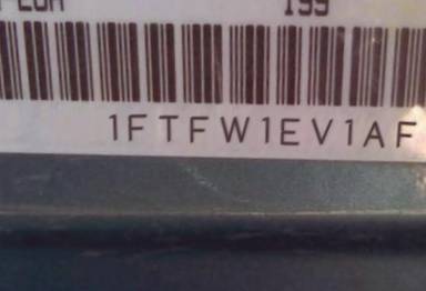 VIN prefix 1FTFW1EV1AFA