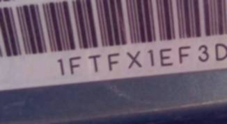 VIN prefix 1FTFX1EF3DFD