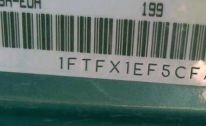 VIN prefix 1FTFX1EF5CFA