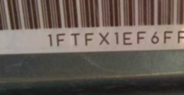 VIN prefix 1FTFX1EF6FFC
