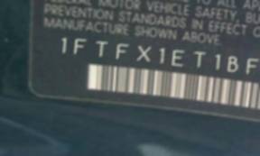 VIN prefix 1FTFX1ET1BFA