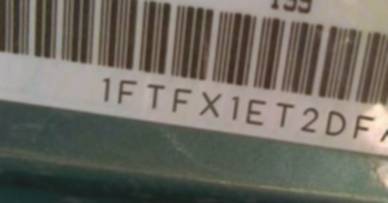 VIN prefix 1FTFX1ET2DFA