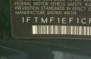VIN prefix 1FTMF1EF1CFC