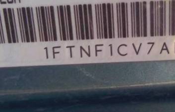 VIN prefix 1FTNF1CV7AKA