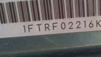 VIN prefix 1FTRF02216KE