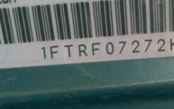 VIN prefix 1FTRF07272KC