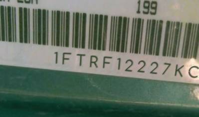 VIN prefix 1FTRF12227KC