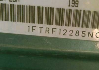 VIN prefix 1FTRF12285NC