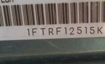 VIN prefix 1FTRF12515KC