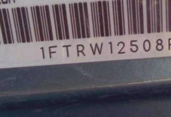 VIN prefix 1FTRW12508FA