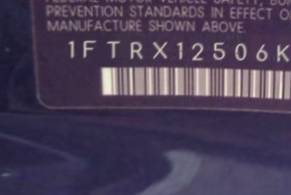 VIN prefix 1FTRX12506KD