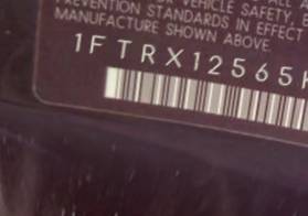 VIN prefix 1FTRX12565KD
