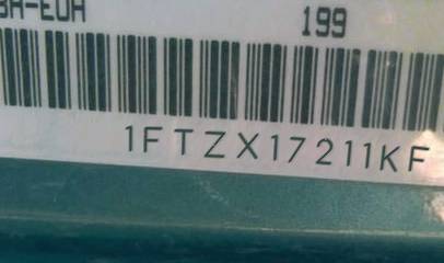 VIN prefix 1FTZX17211KF
