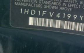 VIN prefix 1HD1FV4199Y6