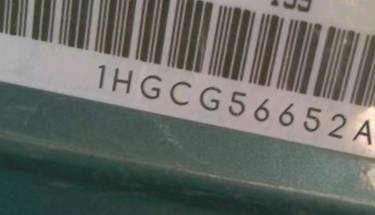 VIN prefix 1HGCG56652A0
