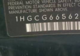 VIN prefix 1HGCG66562A1