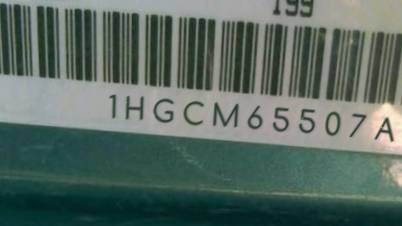 VIN prefix 1HGCM65507A8