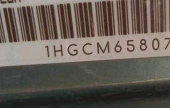 VIN prefix 1HGCM65807A0