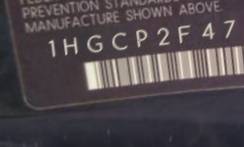 VIN prefix 1HGCP2F47CA2