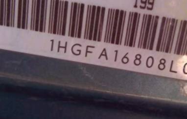 VIN prefix 1HGFA16808L0