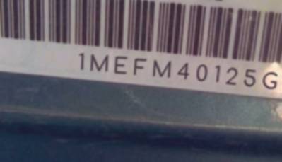 VIN prefix 1MEFM40125G6
